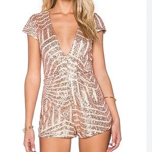 Sequin V-Neck Romper